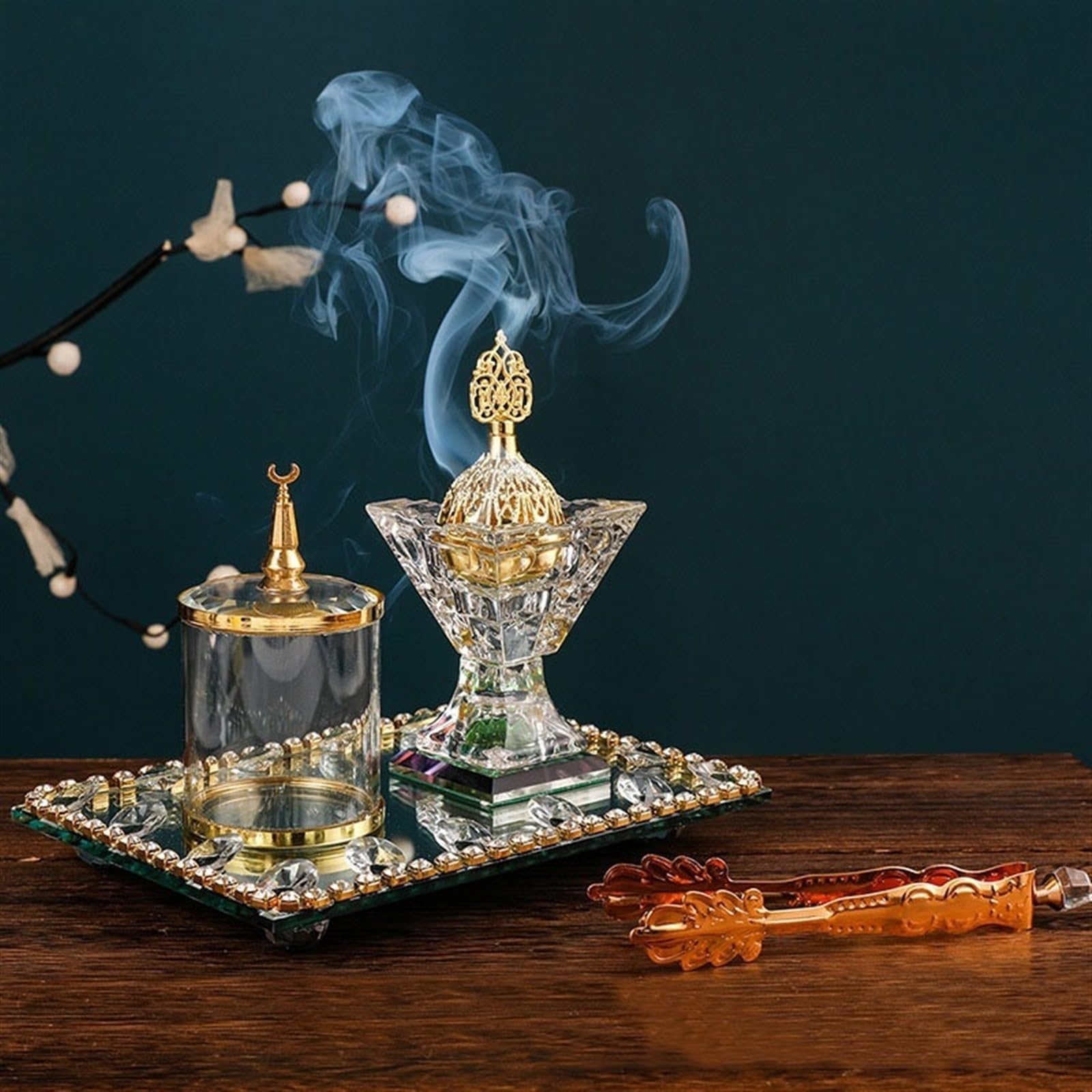 Amazon.com: Handmade 4-Piece Crystal Incense Burner Set, Arabic